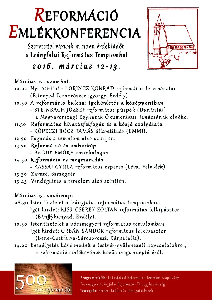 Reformáció konferencia plakát